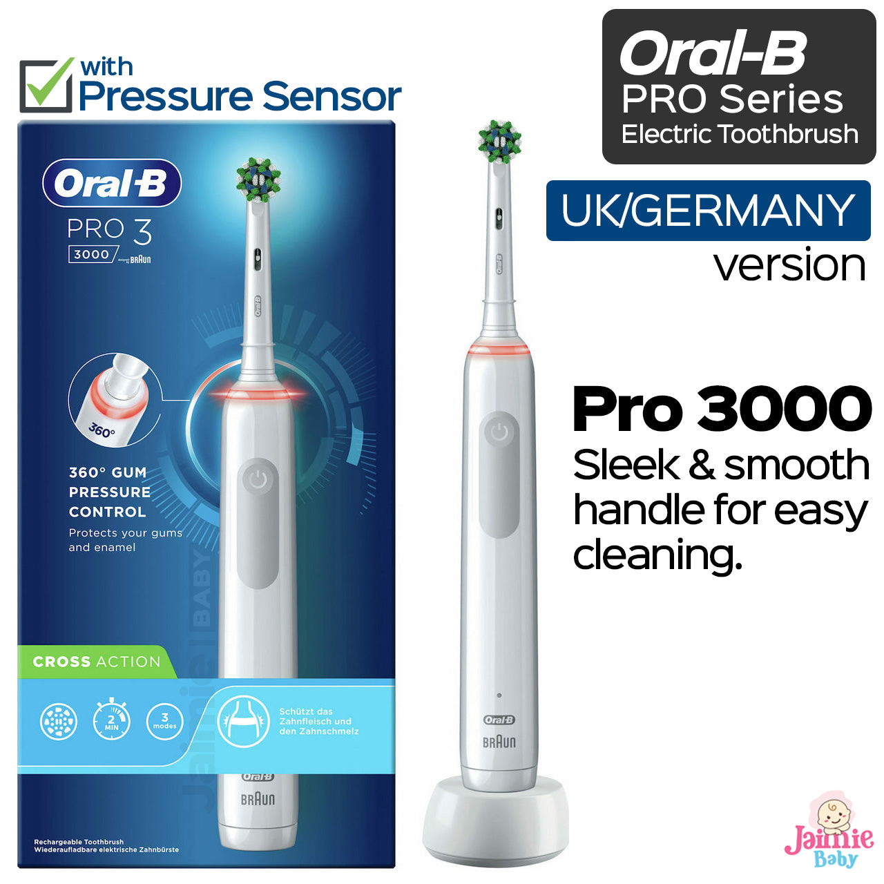 zo Het spijt me ga winkelen Oral-B Pro 3000 Electric Toothbrush UK/German Version – Jaimie Baby