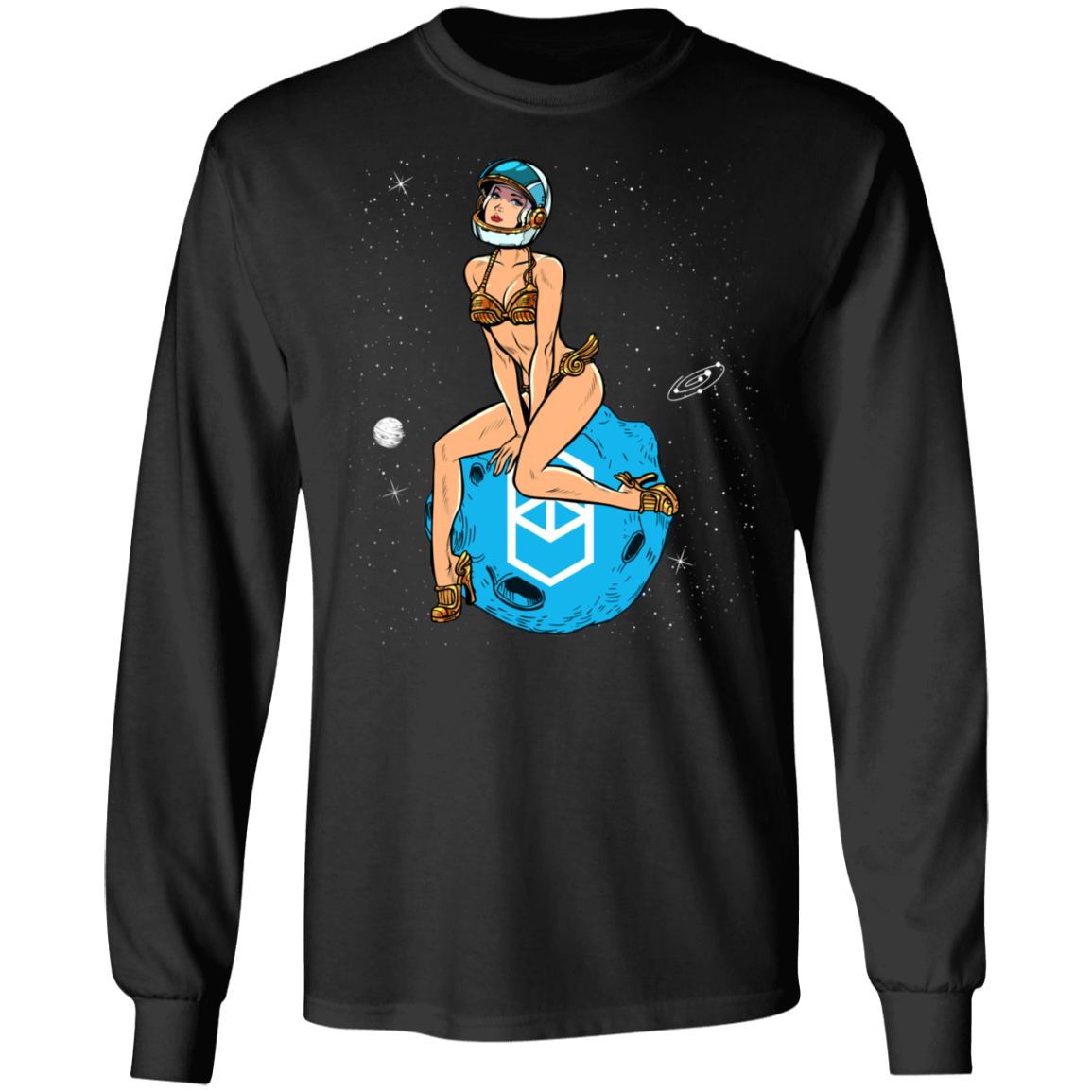 Cryptocurrency Pin-up Girl Hodling Fantom FTM Moon T-Shirt ...