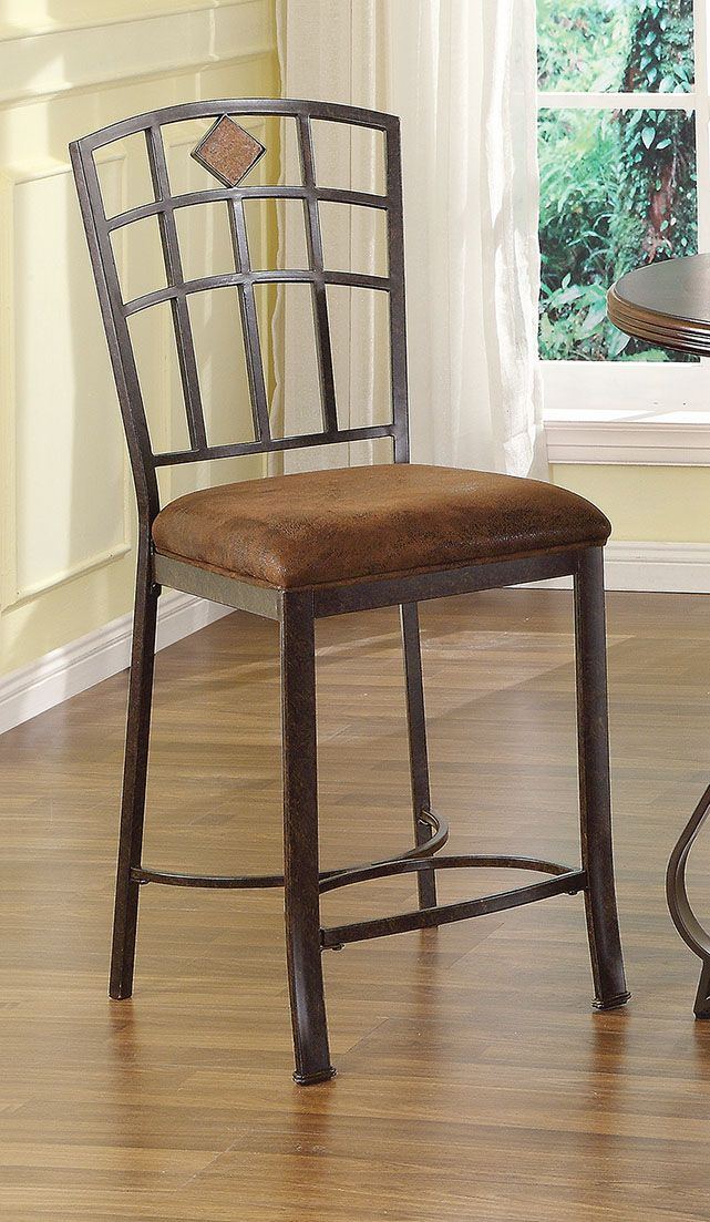 tavio saddle brown counter height chair