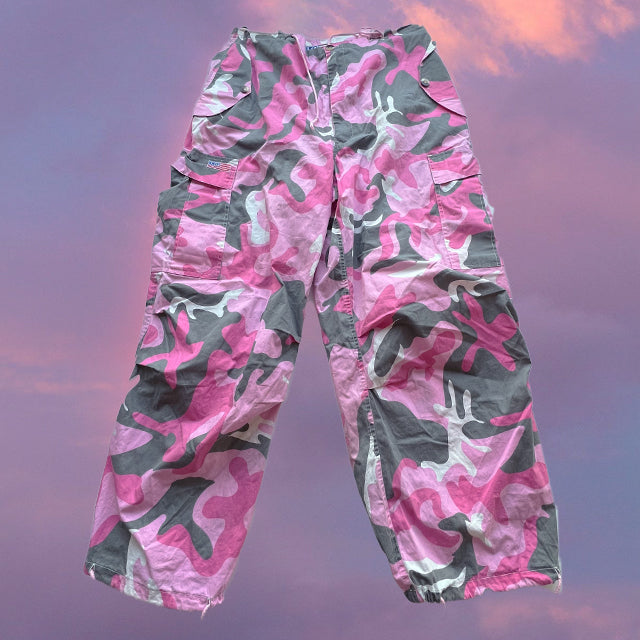 baggy pink camo pants