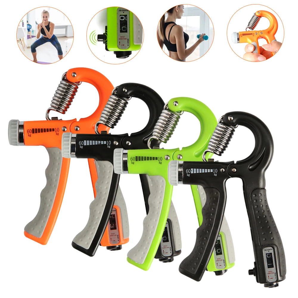 R Shape Adjustable Hand Grip Sports Strength Countable Exercise Streng