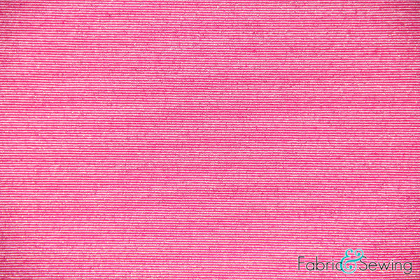 Magenta Pink and Silver Grey Shiny Lurex Mesh Fabric 2 Way Stretch Polyester Lurex Spandex 58-60