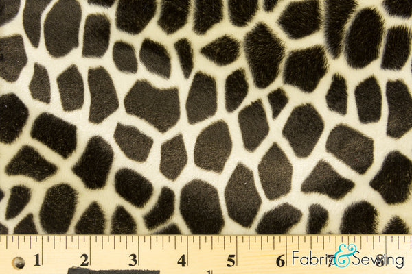 Small Giraffe Animal Print Velboa Plush Faux Fake Fur