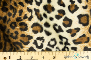 Brown Leopard Animal Print Velboa Plush Faux Fake Fur