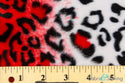 Red and White Leopard Animal Print Velboa Plush Faux Fake Fur