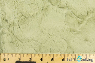 Light Dusty Green Shaggy Medium Pile Faux Fake Plush Fur