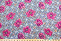 Fuchsia Pink Geometric Carnation Flower Print Sheer High Multi Chiffon Fabric Polyester 2 Oz 58-60