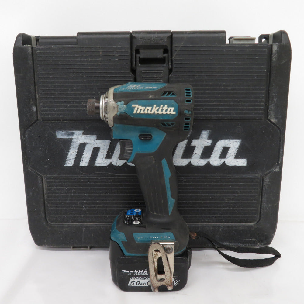 makita (マキタ) 14.4V 5.0Ah 充電式インパクトドライバ 青 ケース