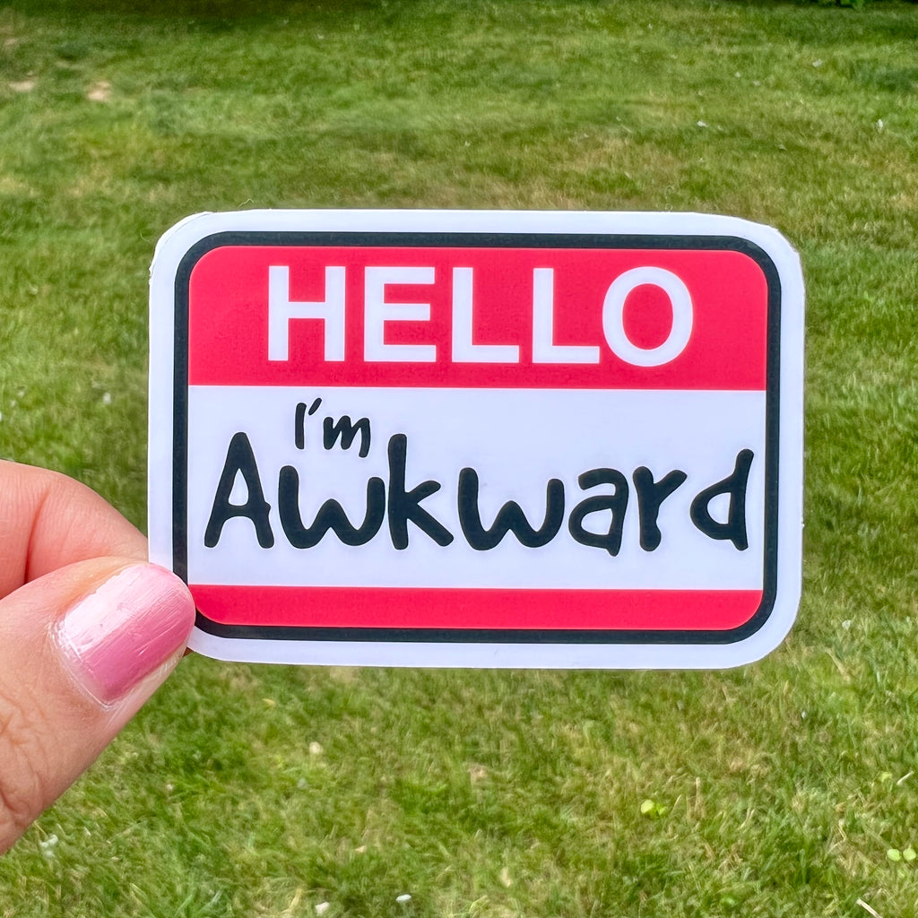 Hello I’m Awkward Name Tag Sticker