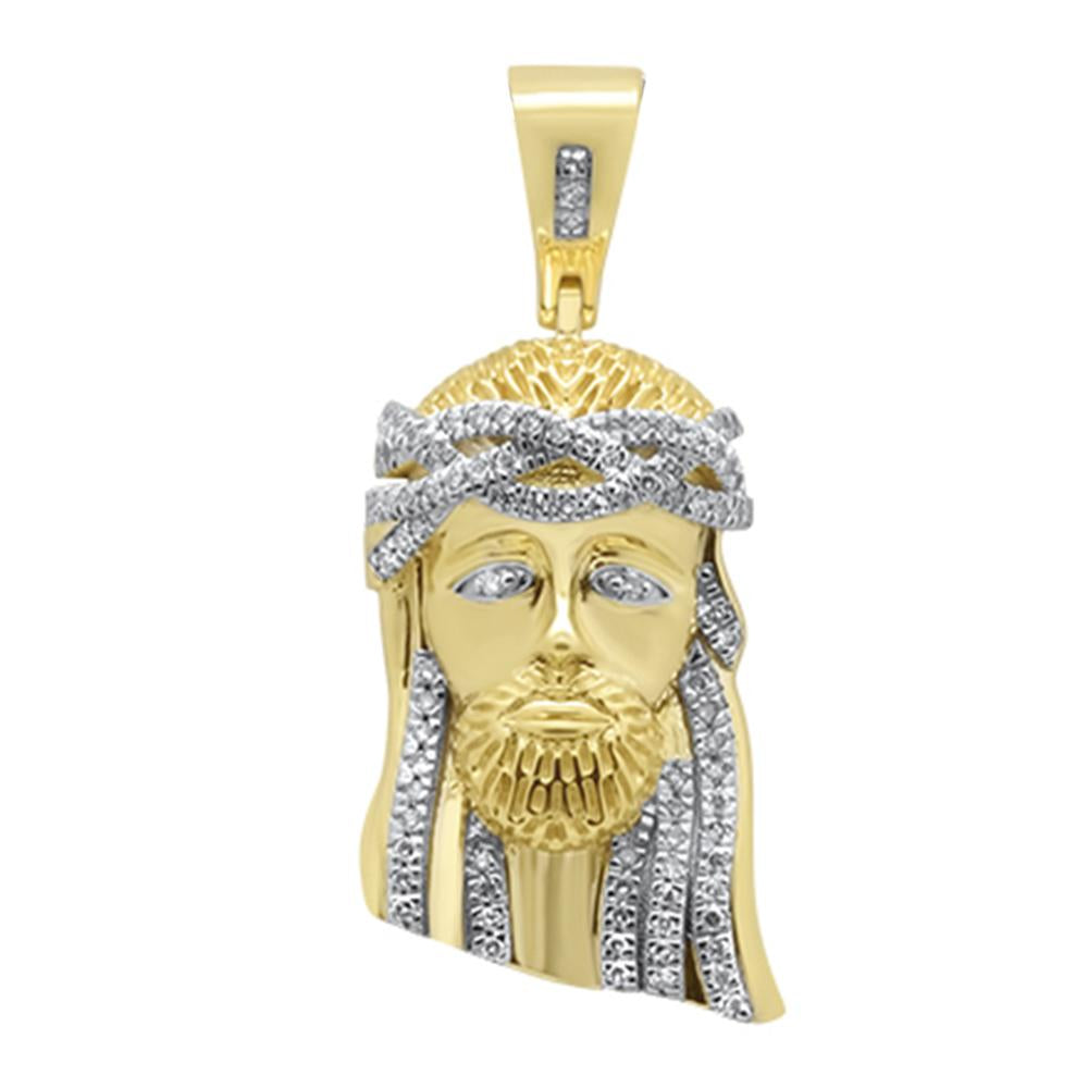 14k Gold, Diamond Micro Jesus Pendant