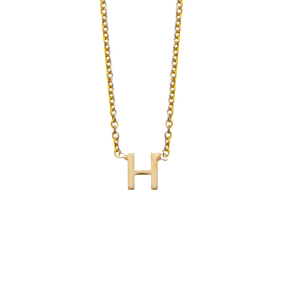 LETTER H NECKLACE IN GOLD – Love Lyon