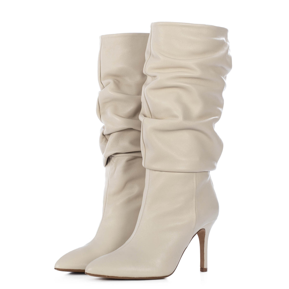 slouchy beige boots