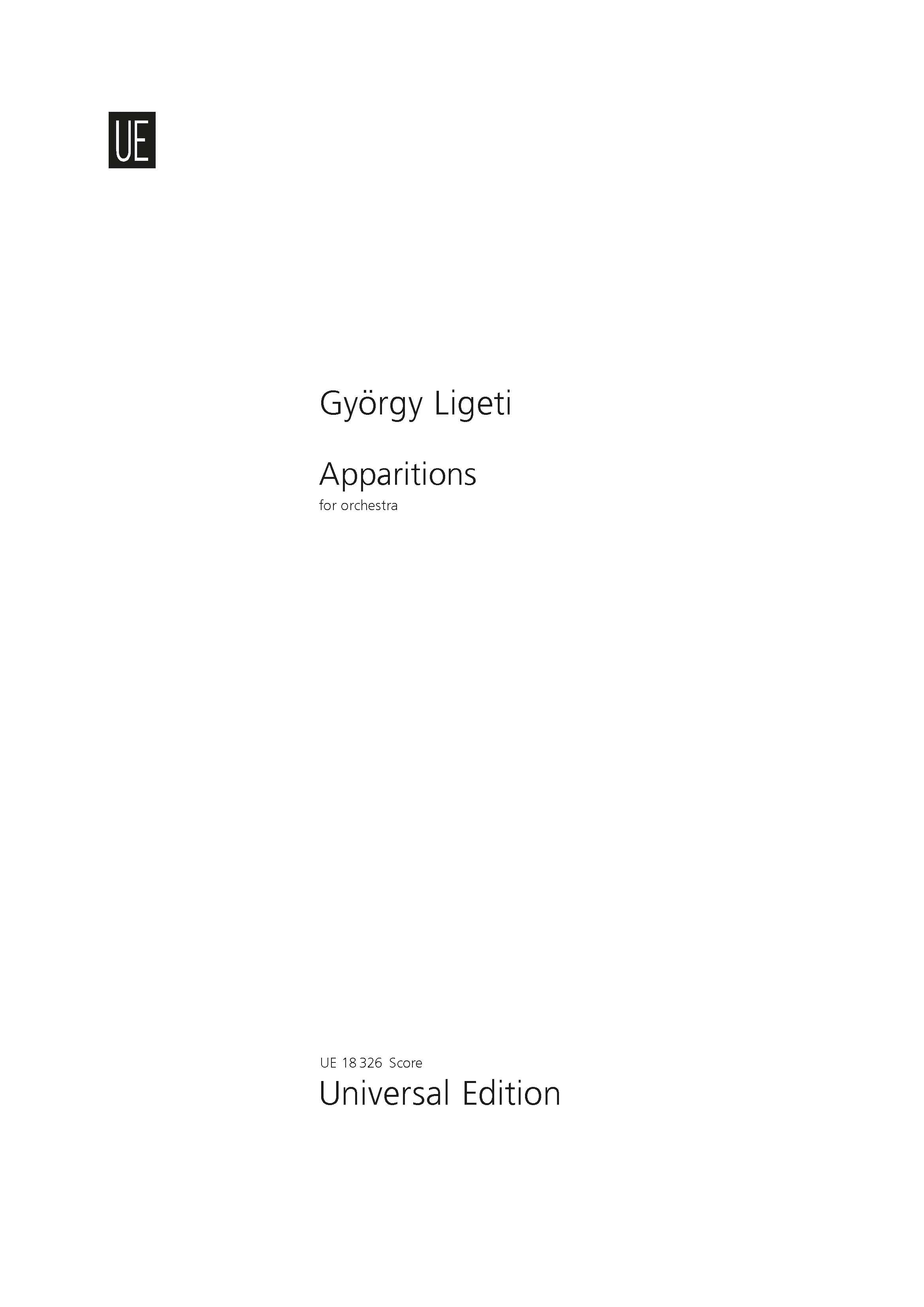 György Ligeti Apparition オーケストラ Score - 楽譜/スコア