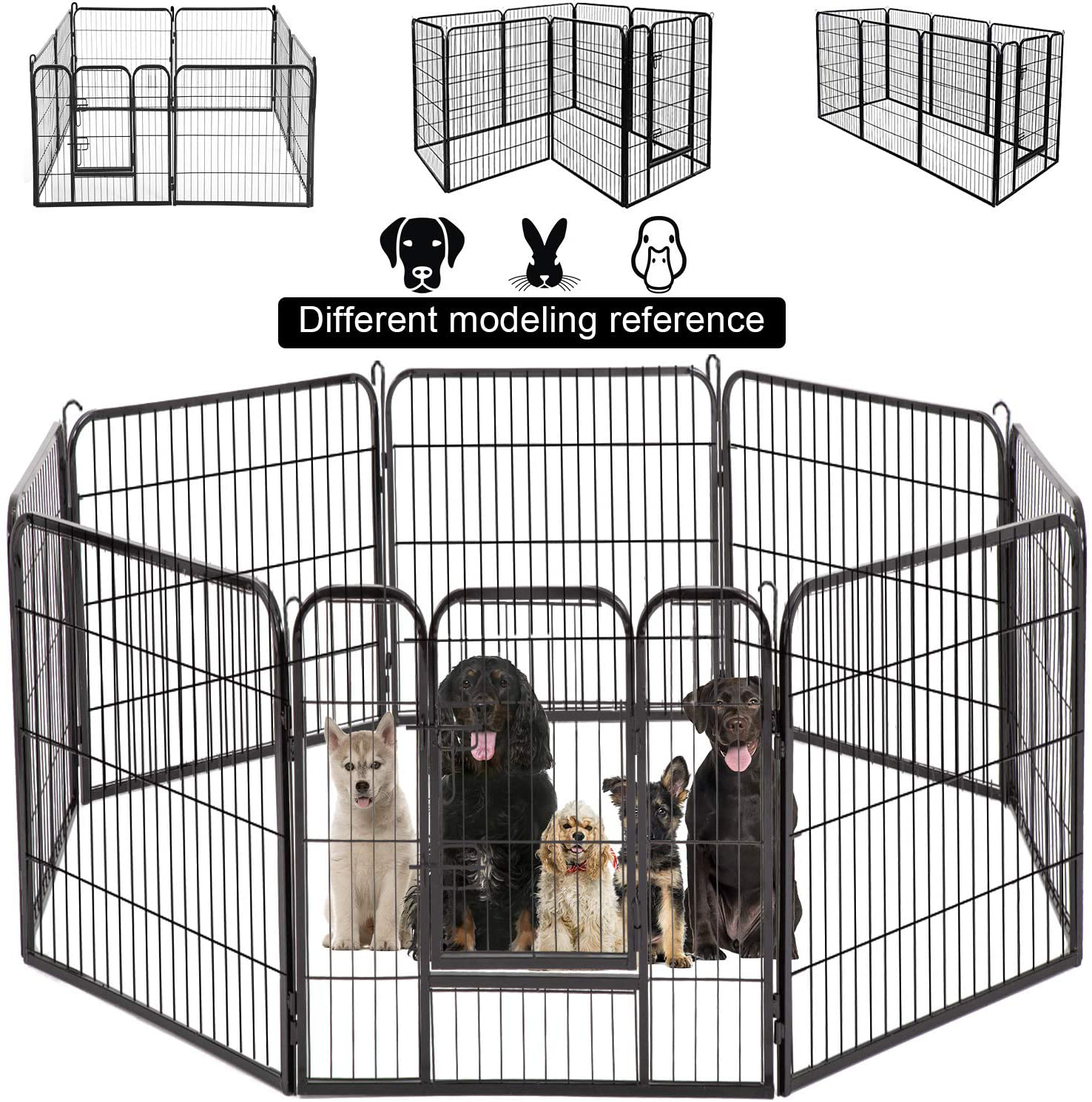 Pet Playpen 24" 32" 40'' 8 Panel Heavy Duty Pet Cat Puppy Exercise Pen Dog Fence 