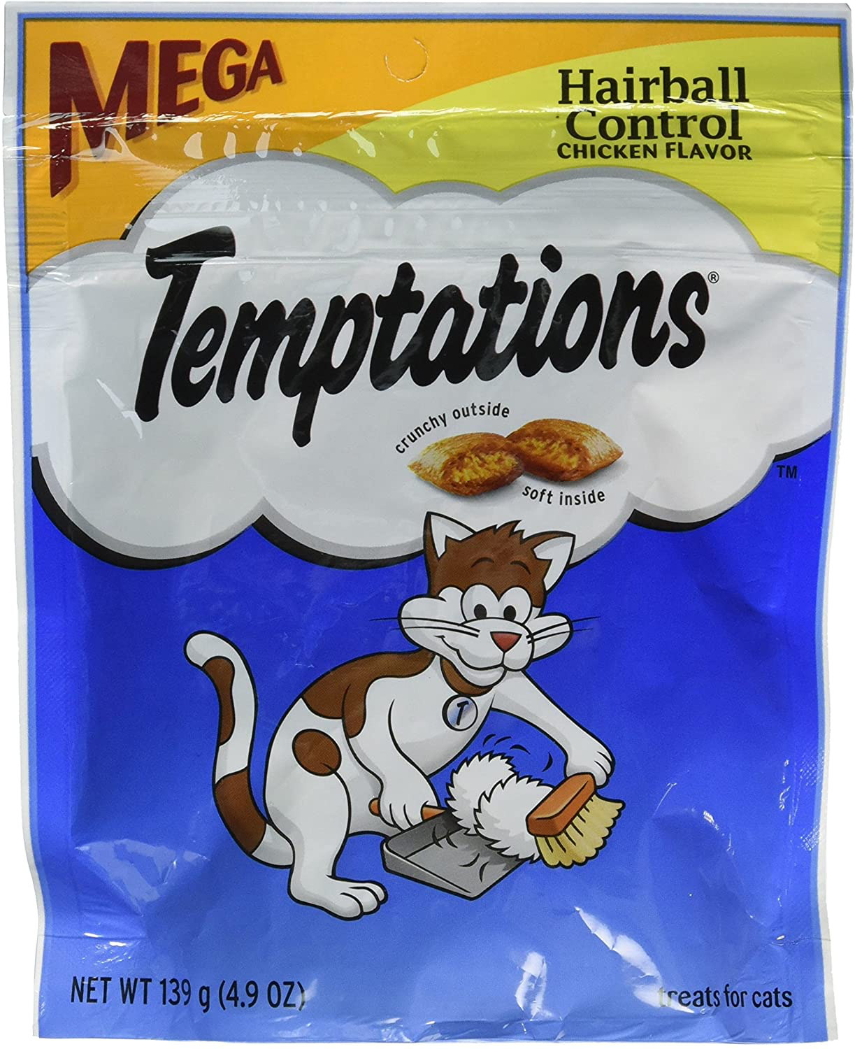 Whiskas Temptations Hairball Control Chicken Flavor Cat Treats 4.9 oz by Mars 3-Pack Bundle 
