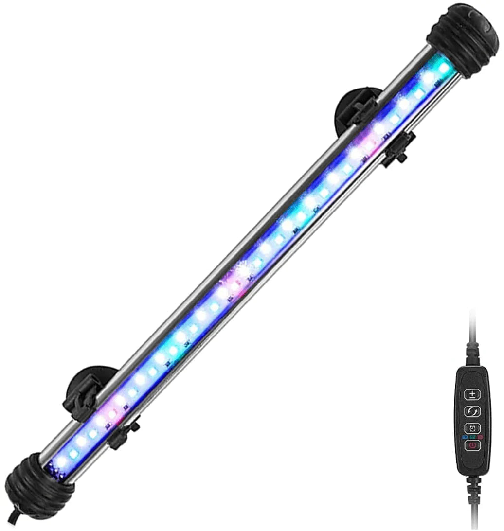 DOCEAN Submersible LED Aquarium Lights, Adjustable Fish Tank Light with Timer Auto Turn On/Off and Cycle, 3 Light Modes Light for Fish Tanks 48Cm/18.9 Inch, with Color Changing