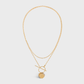 Celine Composition Necklace In Brass Bi-Galva With Gold And Rhodium Finish