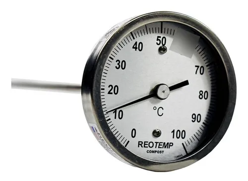 Guau alojamiento conductor Termometro de Suelo Y Composta 0-100°c Largo 60cm Reotemp