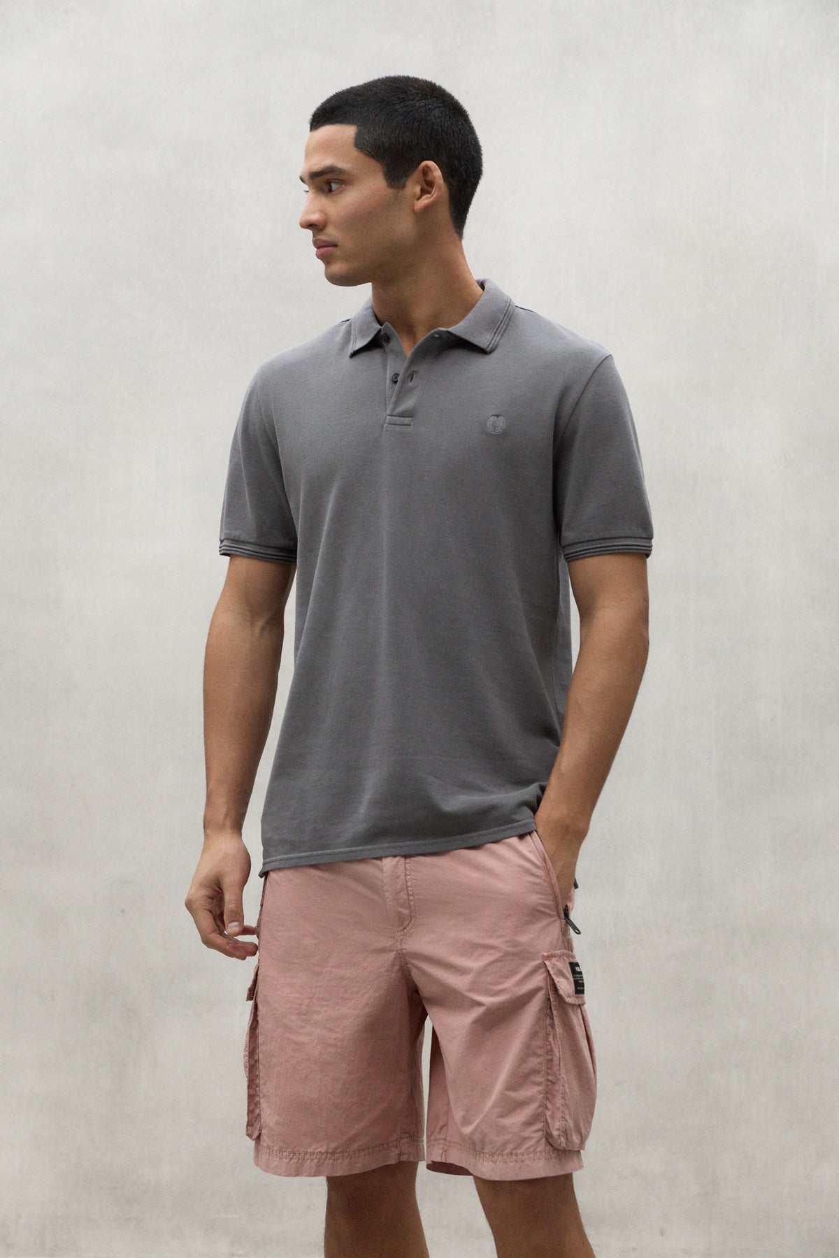 GREY TANO PIQUE POLO SHIRT