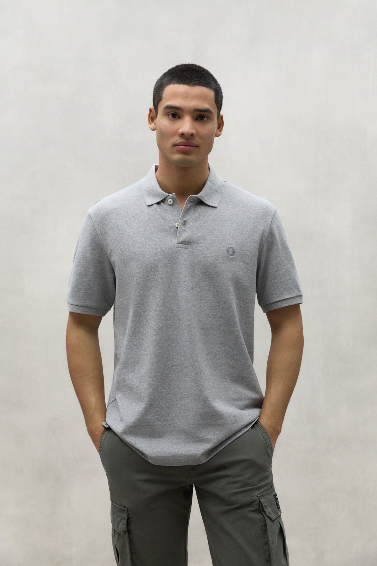 GREY TED PIQUE POLO SHIRT