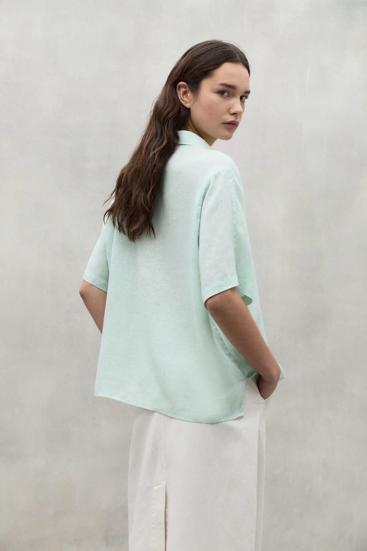 CAMISA DE LINO MELANIA MENTA