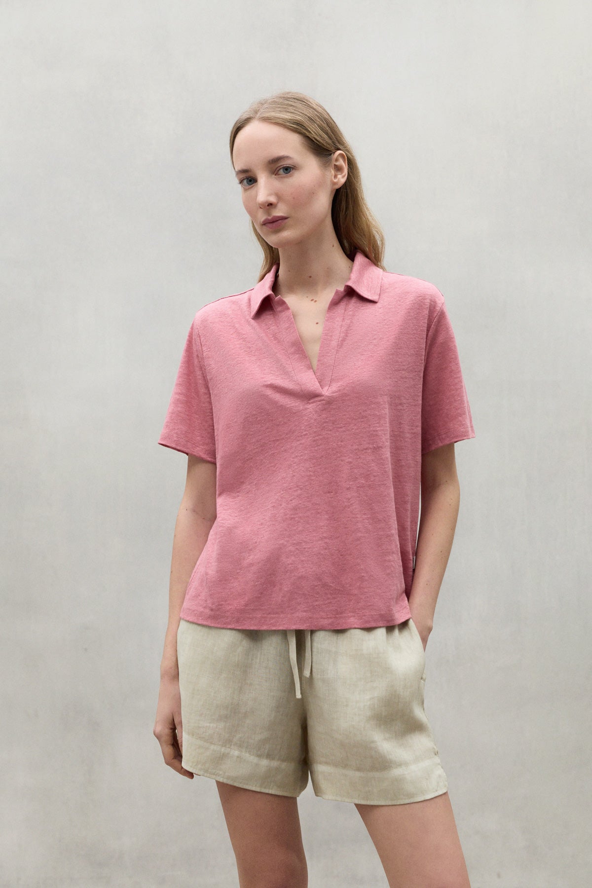 PINK TROMS LINEN T-SHIRT