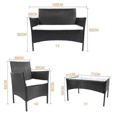4 PCS Rattan Furniture set