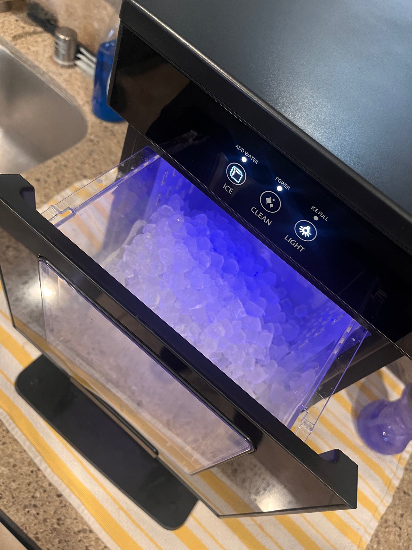Newair 44lb. Nugget Countertop Ice Maker with Self-Cleaning Function, Refillable Water Tank, Perfect for Kitchens, Offices, Home Coffee Bars, and More