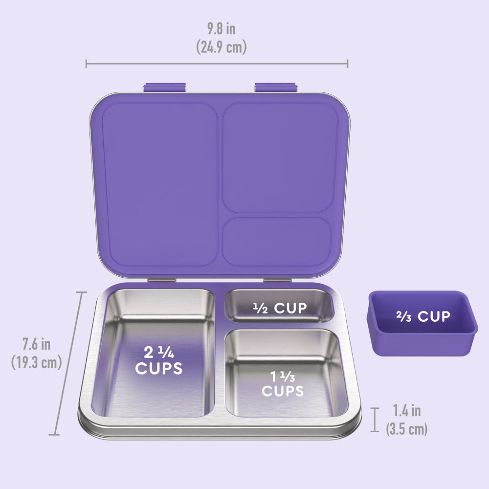 Bentgo Kids Stainless Steel Leak-Resistant Lunch Box - Purple