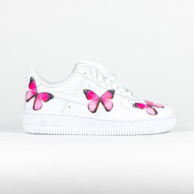 pink butterfly air force ones