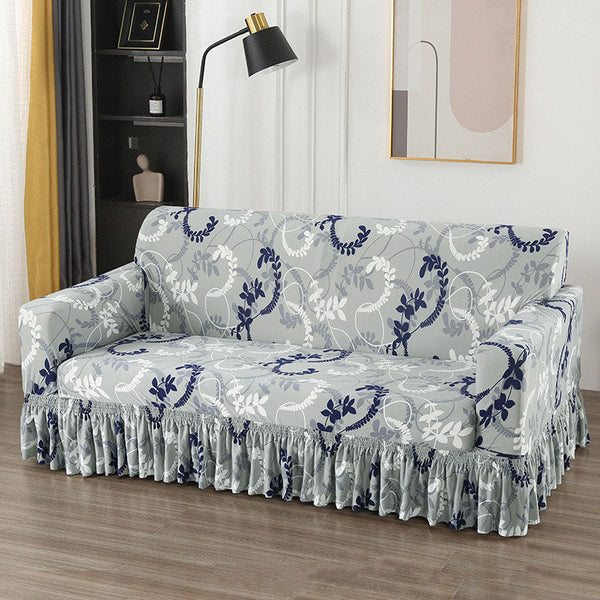 Non-Slip Stretch Skirt Sofa Cover For 1/2/3/4 Seater