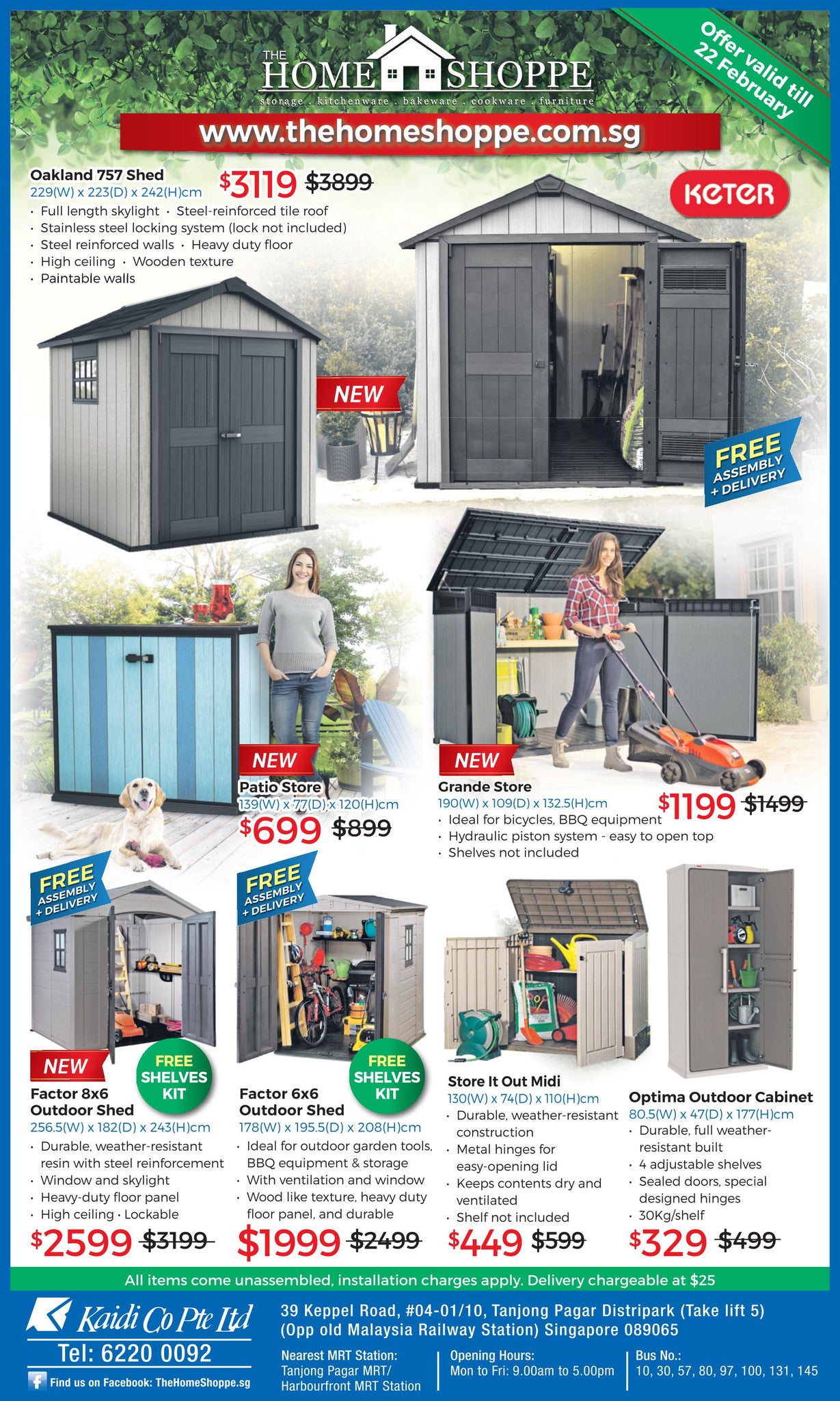 Keter outdoor garden waterproof sheds plastic weather resistant storage sg the home shoppe sale