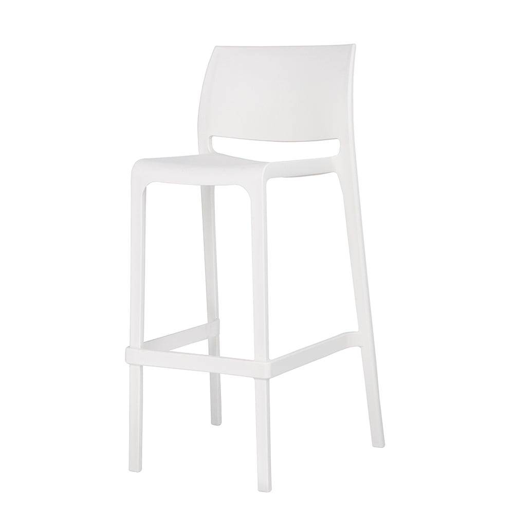 white outdoor bar stools