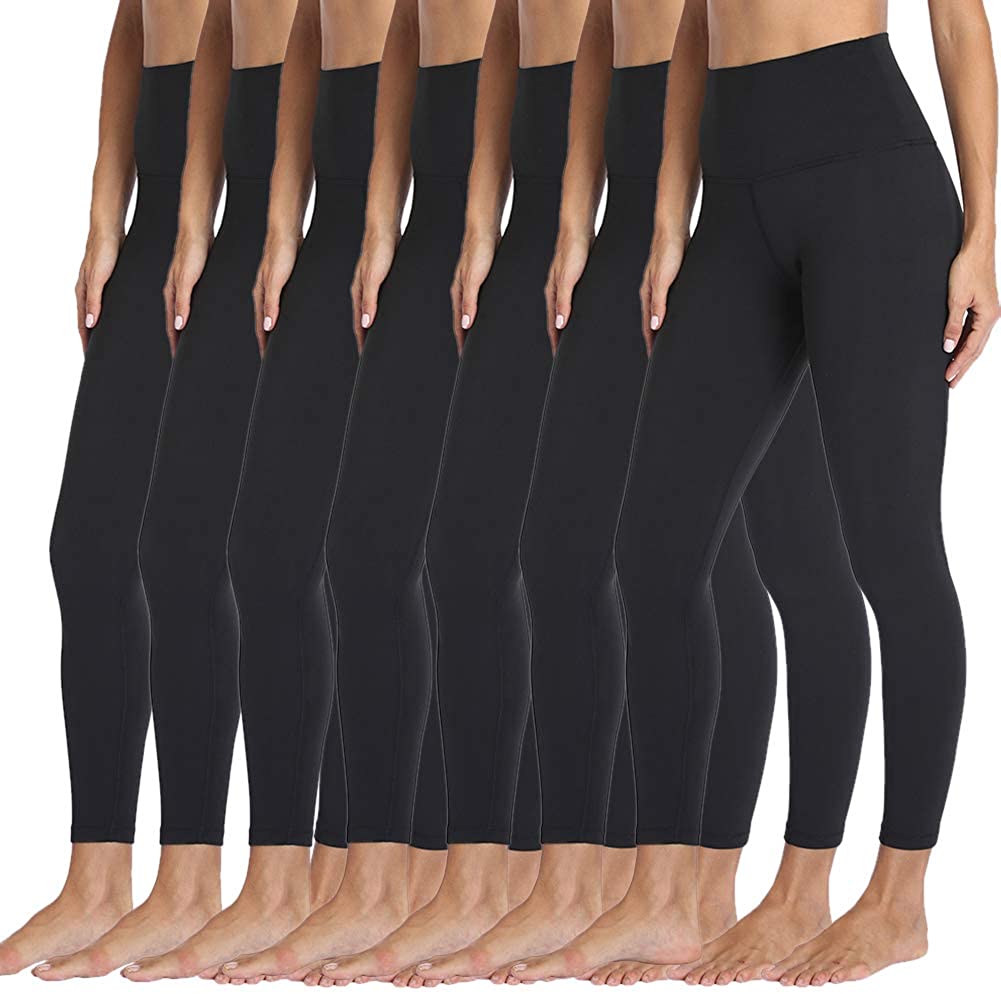 SYRINX 7 Pack High Waisted Black Leggings for Women - Soft Athletic Tu –  syrinxclothing.com