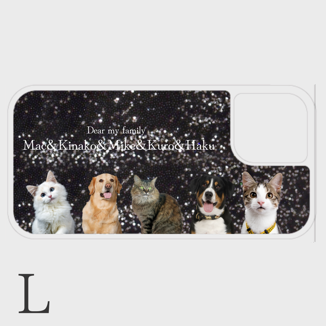 ペットのお写真で作れるオリジナルスマホケース(グリッターケース)