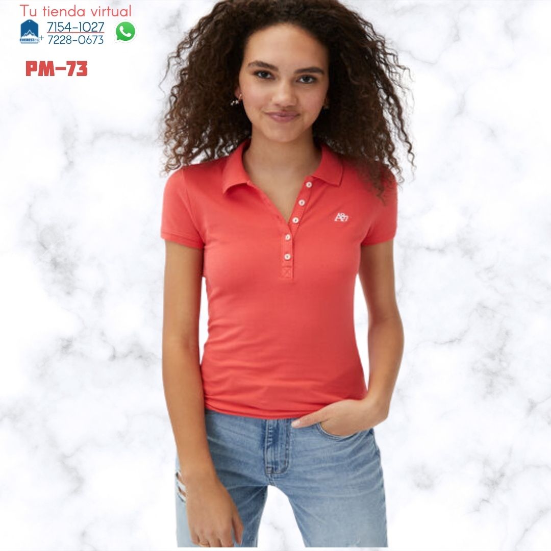 PM-73 Polo de Mujer Coral Sugar – Everestcr+