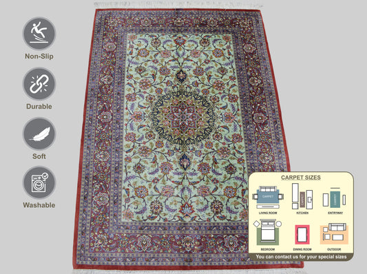 Qum Silk Area Rug 142cm x 103cm