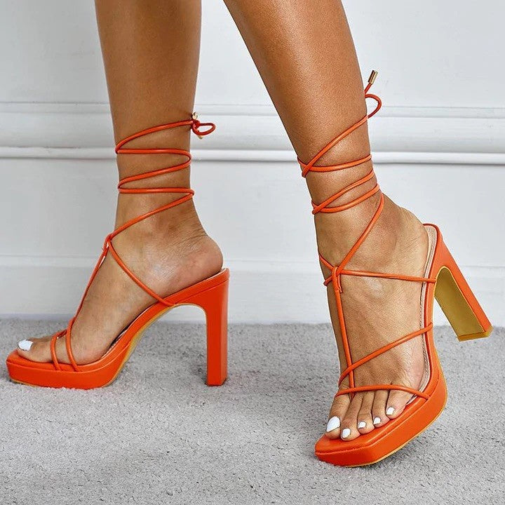 strap up heel sandals