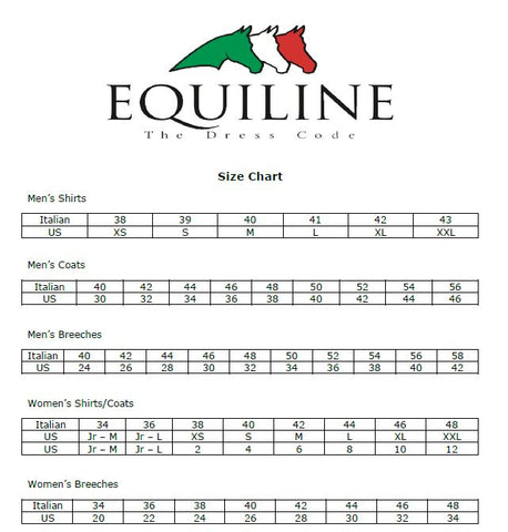 Equiline Jacket Size Chart