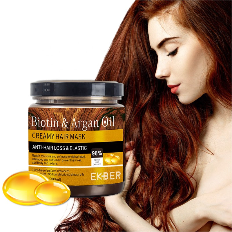 Ekber 100% Natural Repairing Damaged Argan Oil Biotin Hair Mask Shiny –  Beauty By Ania