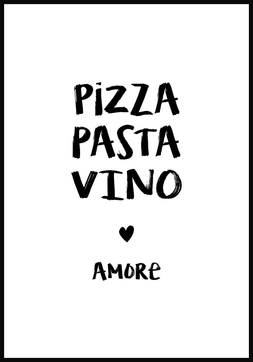 Bij naam Filosofisch Maak een sneeuwpop Pizza, Pasta, Vino Amore » Poster bestellen | PAPERLY