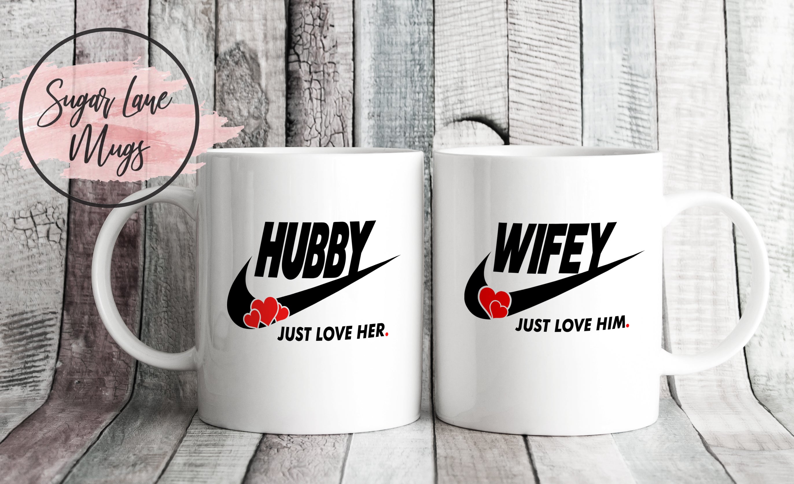 Hubby Wifey Swoosh 11oz Twinpack Mugs – LANE PRINTS