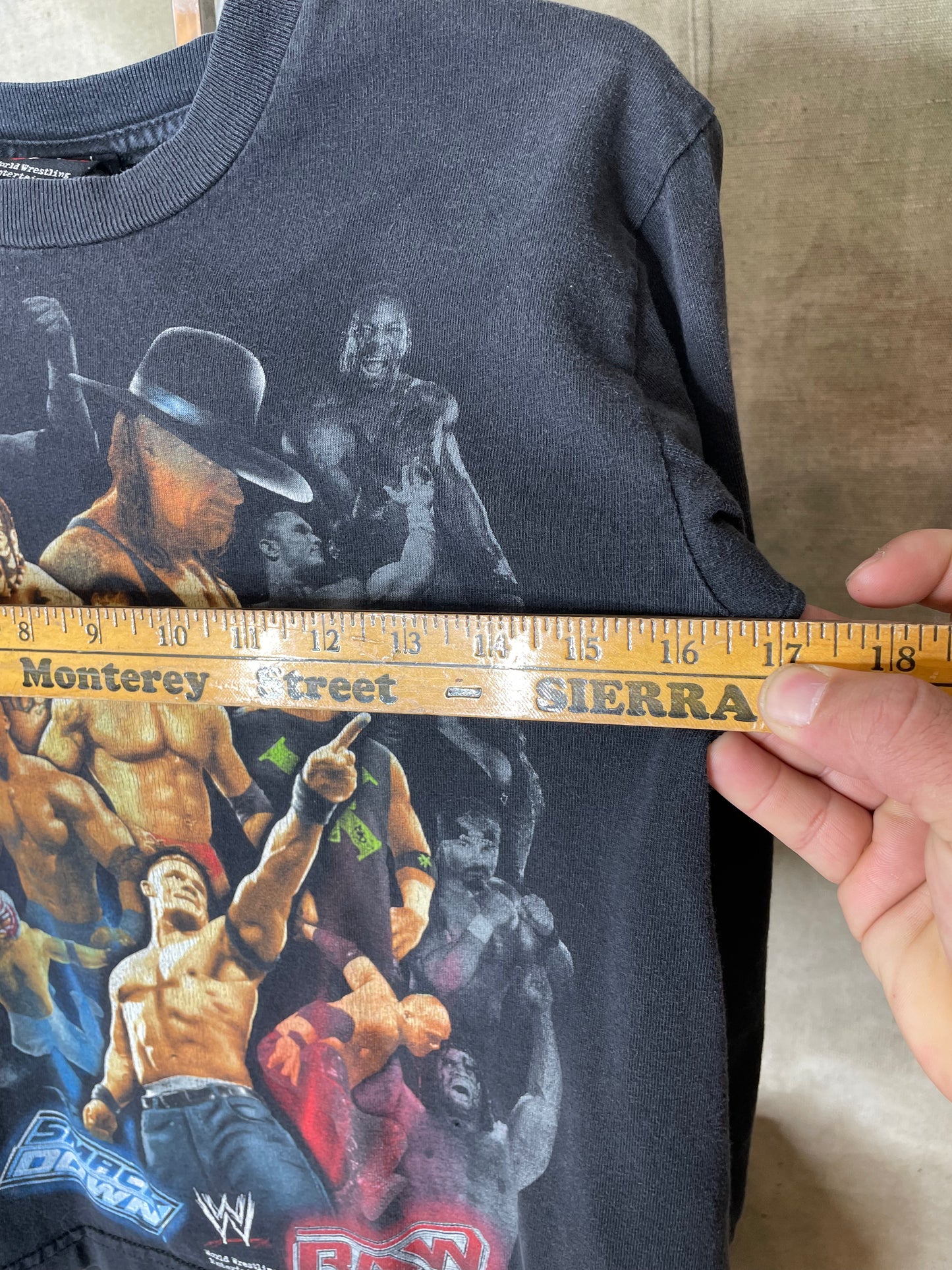 Vintage RAW SMACK DOWN WWE Wrestling Long Sleeve Shirt Y2K