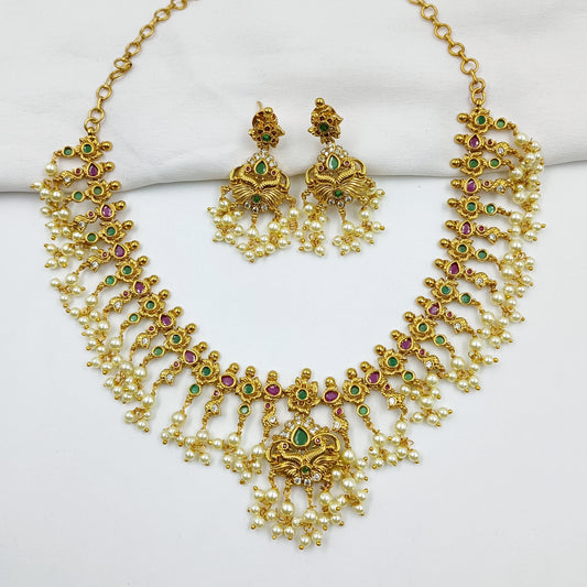 Unique Peacock Designer Pearls Necklace Set