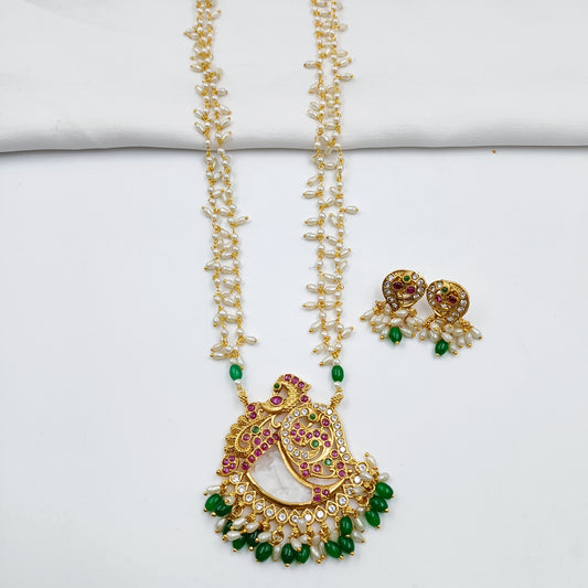 Appealing Peacock Designer Pearls Set