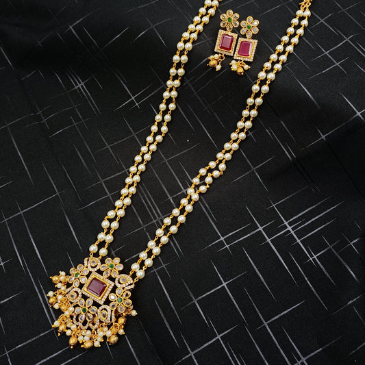 Captivating Long Pearls Set Shree Radhe Pearls