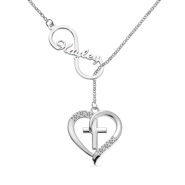 heart cross infinity necklace