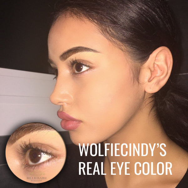 Wolfie Cindy wearing colored Contact lenses