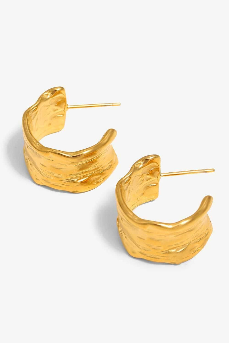 vivify k18Gold Hammered Hoop Pierce(S) - 通販 - inova.parelhas.rn