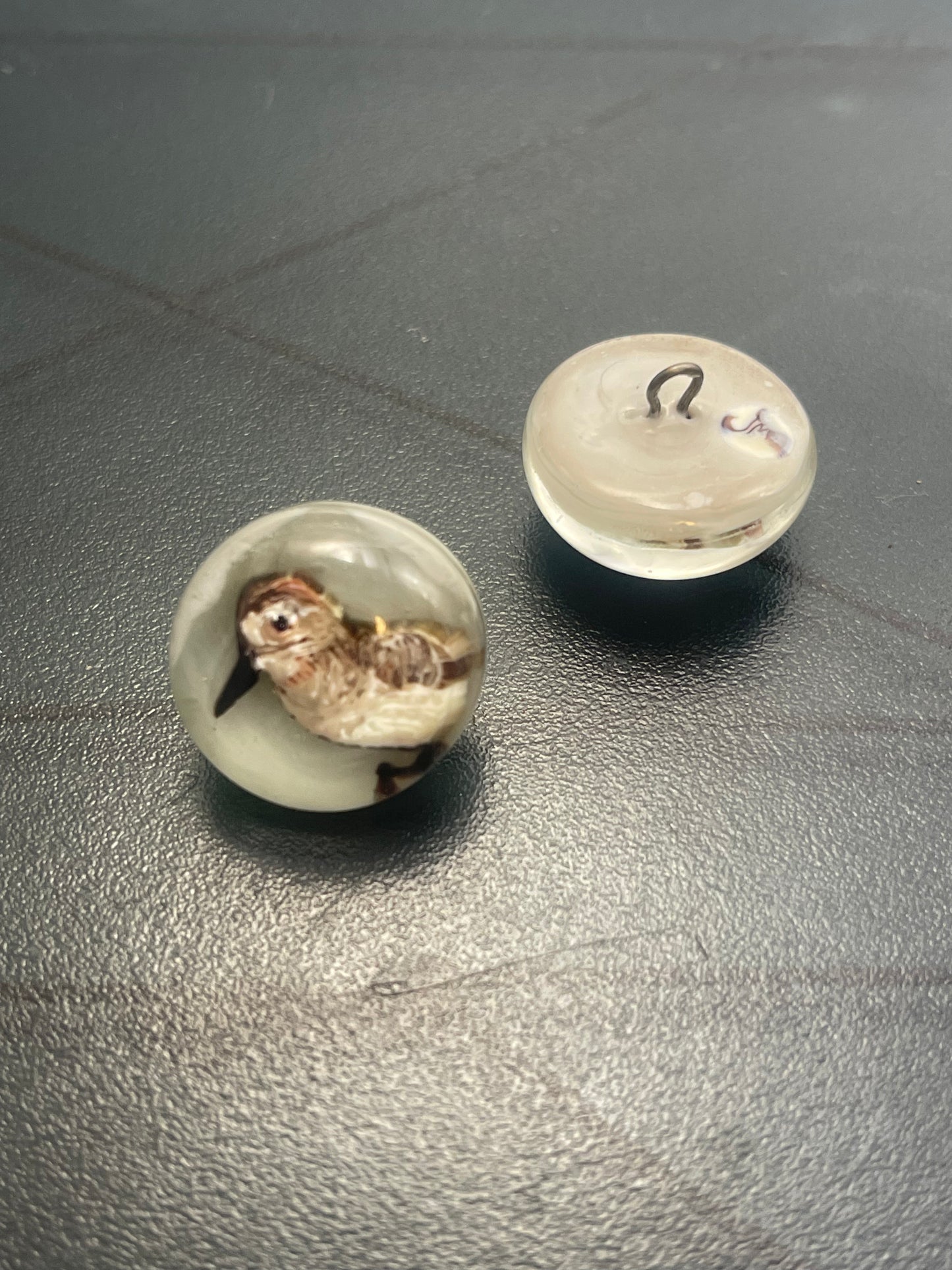 Sandpiper Lampwork paperweight button 20mm